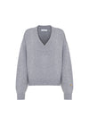 OVERSIZED LUX V-NECK JUMPER | GREY | M