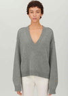 OVERSIZED LUX V-NECK JUMPER | GREY | M