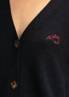 Lucian Dog Embroidered Merino Cardigan