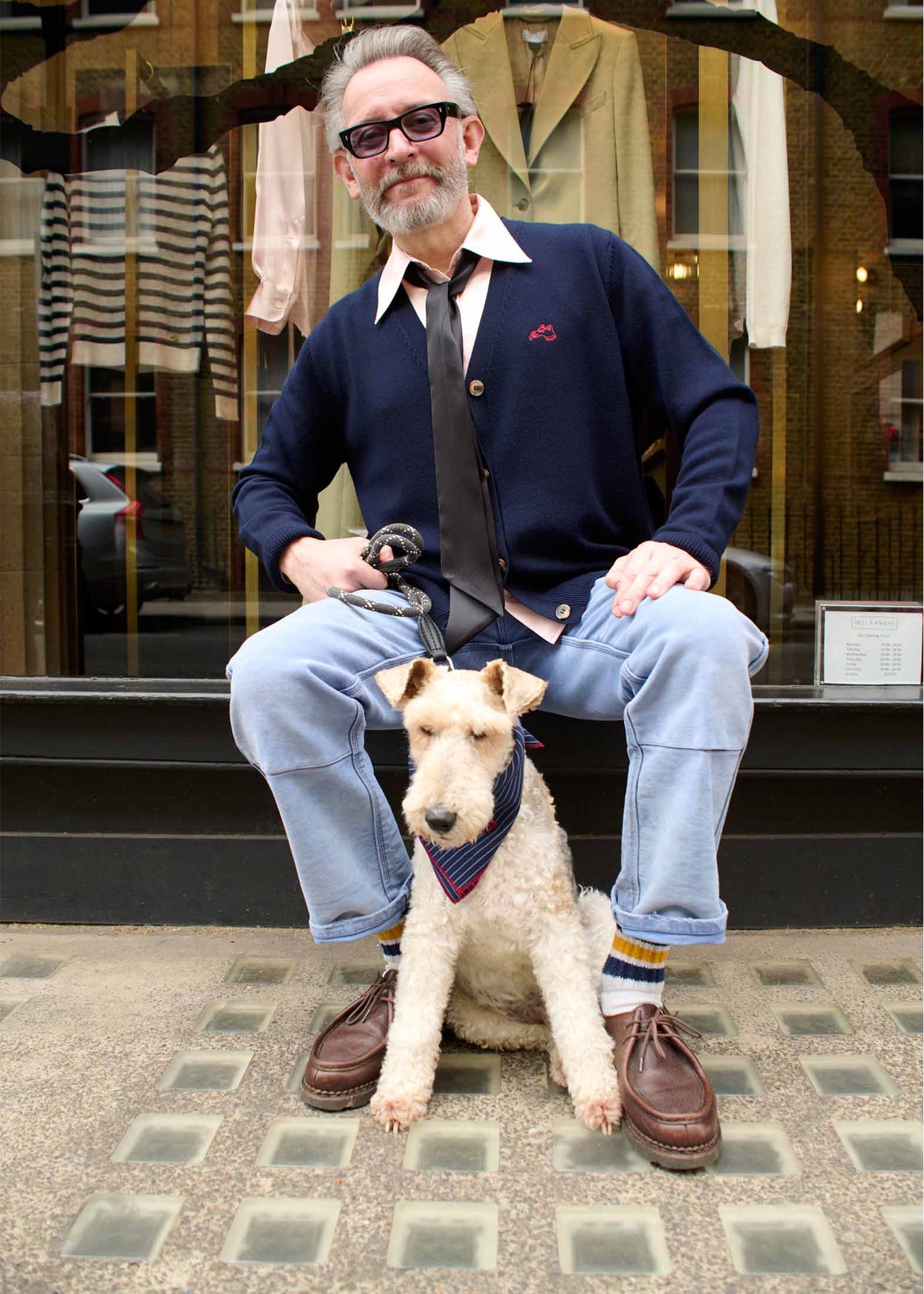 Lucian Dog Embroidered Merino Cardigan