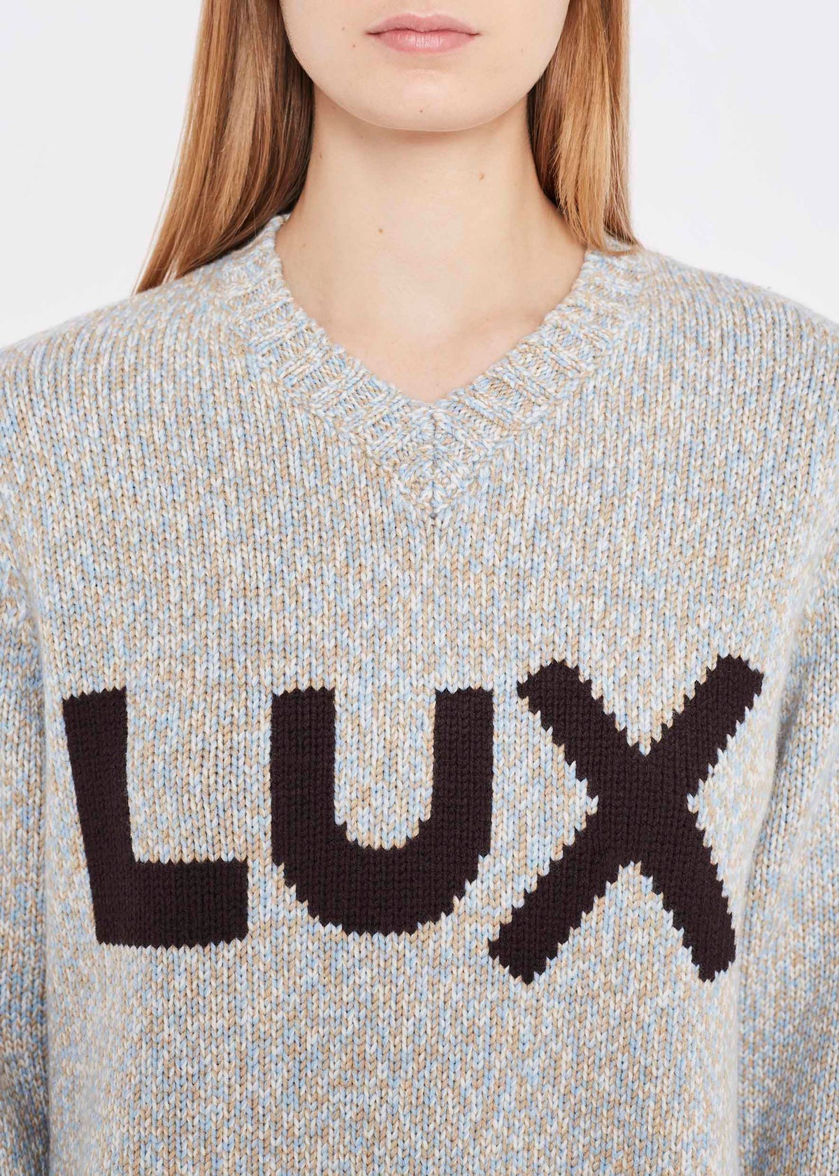 Melange V-Neck Lux Merino Jumper