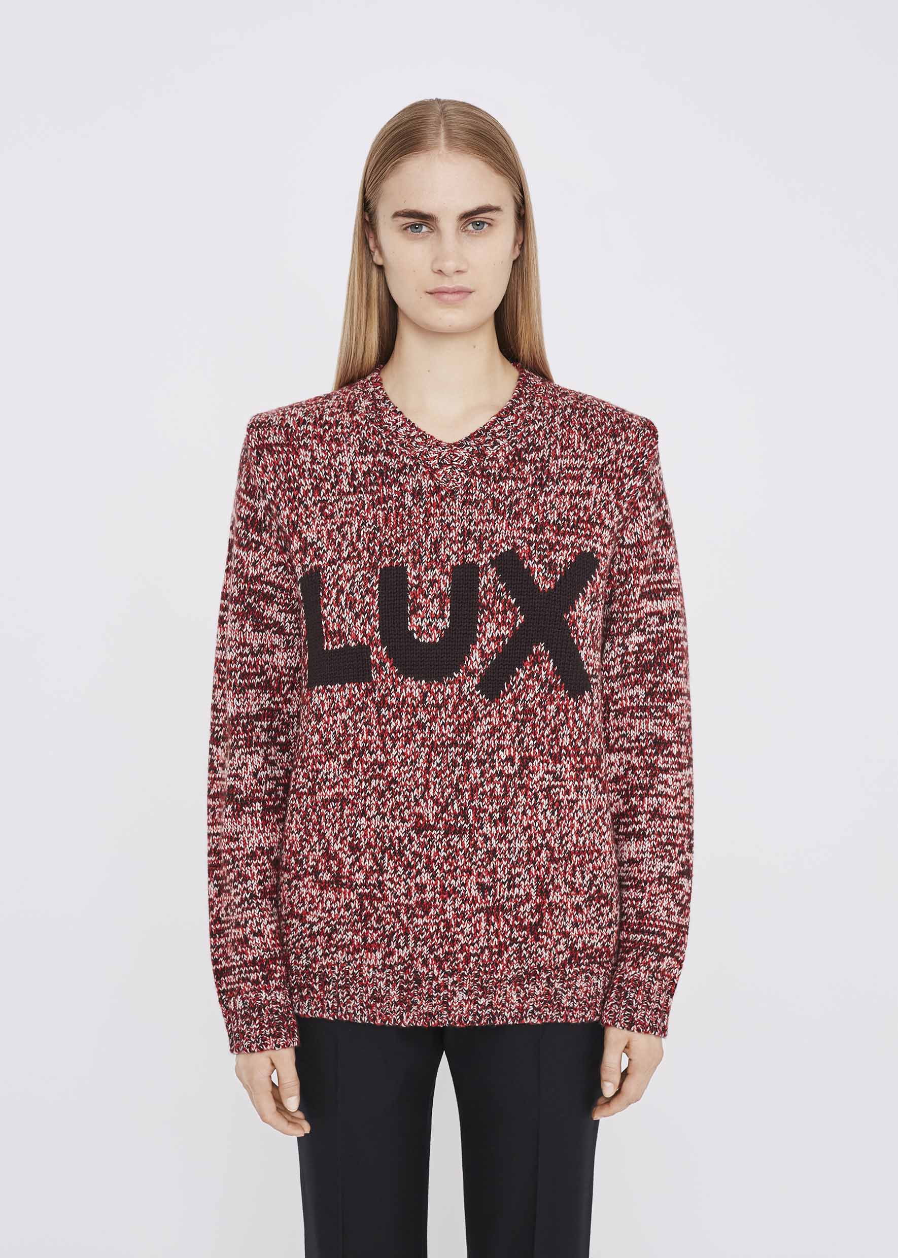 Melange V Neck Lux Merino Jumper