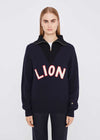 Varsity Lion Half Zip Up Jumper