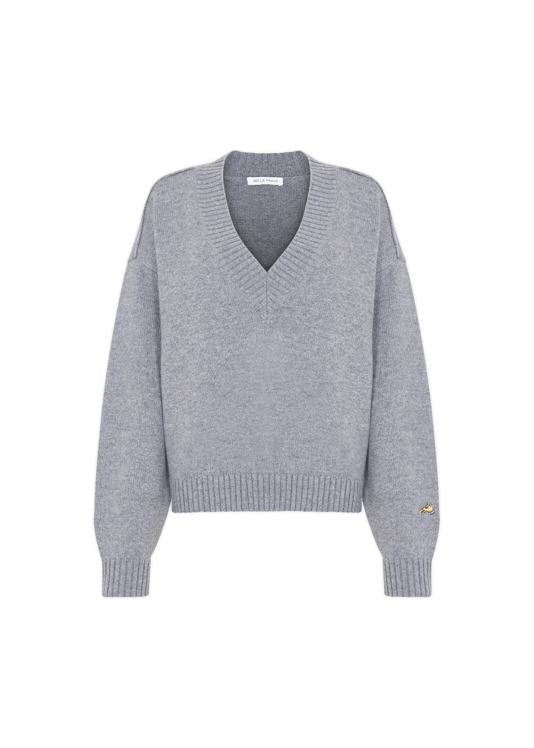 OVERSIZED LUX V-NECK JUMPER | GREY | M
